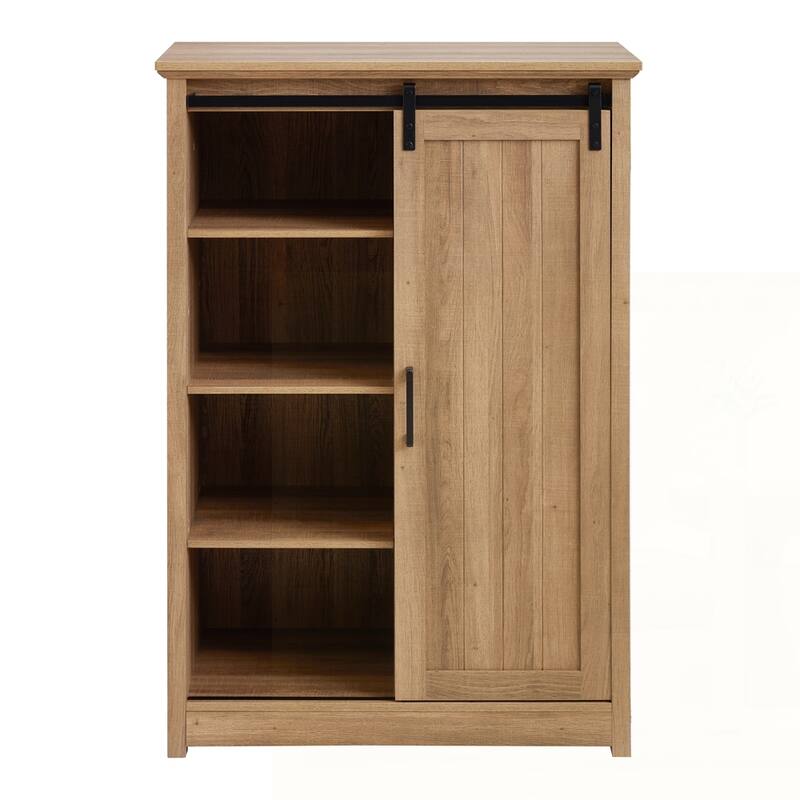 Storage Organizer Dresser with Sliding Barn Door