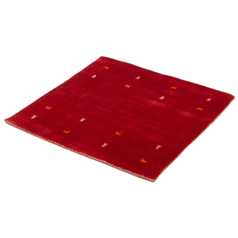 Kashkuli Gabbeh Red Rug 4'0" x 4'0" - 4'0 x 4'0