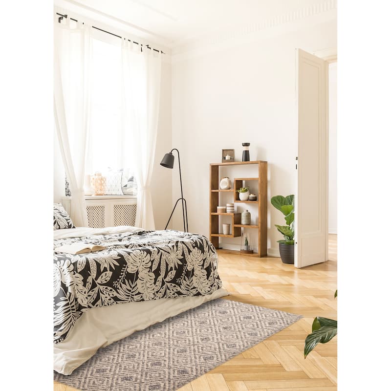 ECARPETGALLERY Braid weave Sienna Dark Grey Wool Rug - 5'4 x 7'4