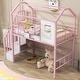 preview thumbnail 2 of 13, Twin Metal Loft Bed with Roof Design and Integrated Storage Box