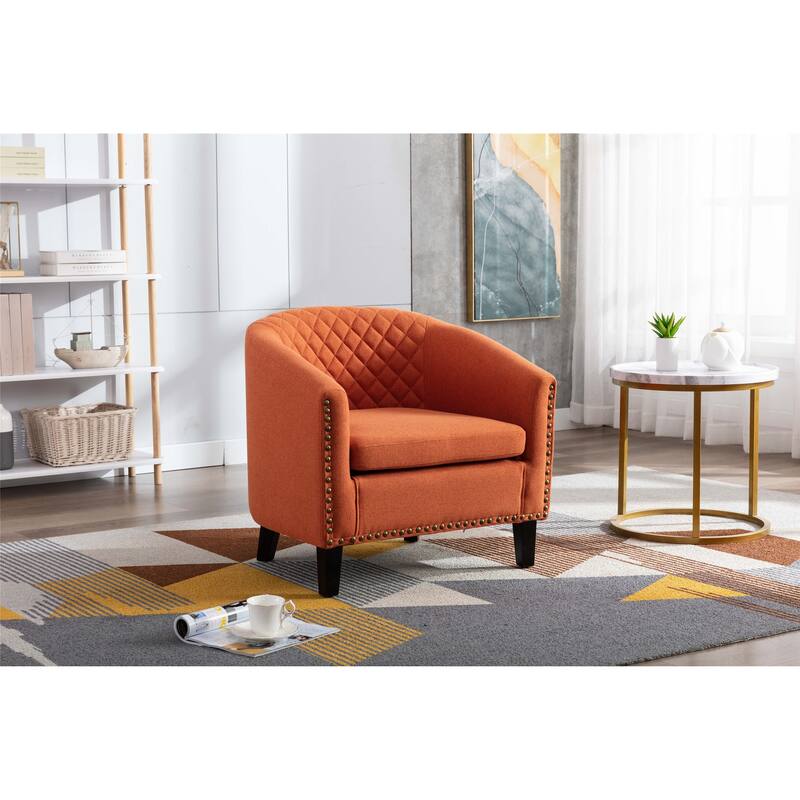 Club Chairs with nailheads and solid wood legs