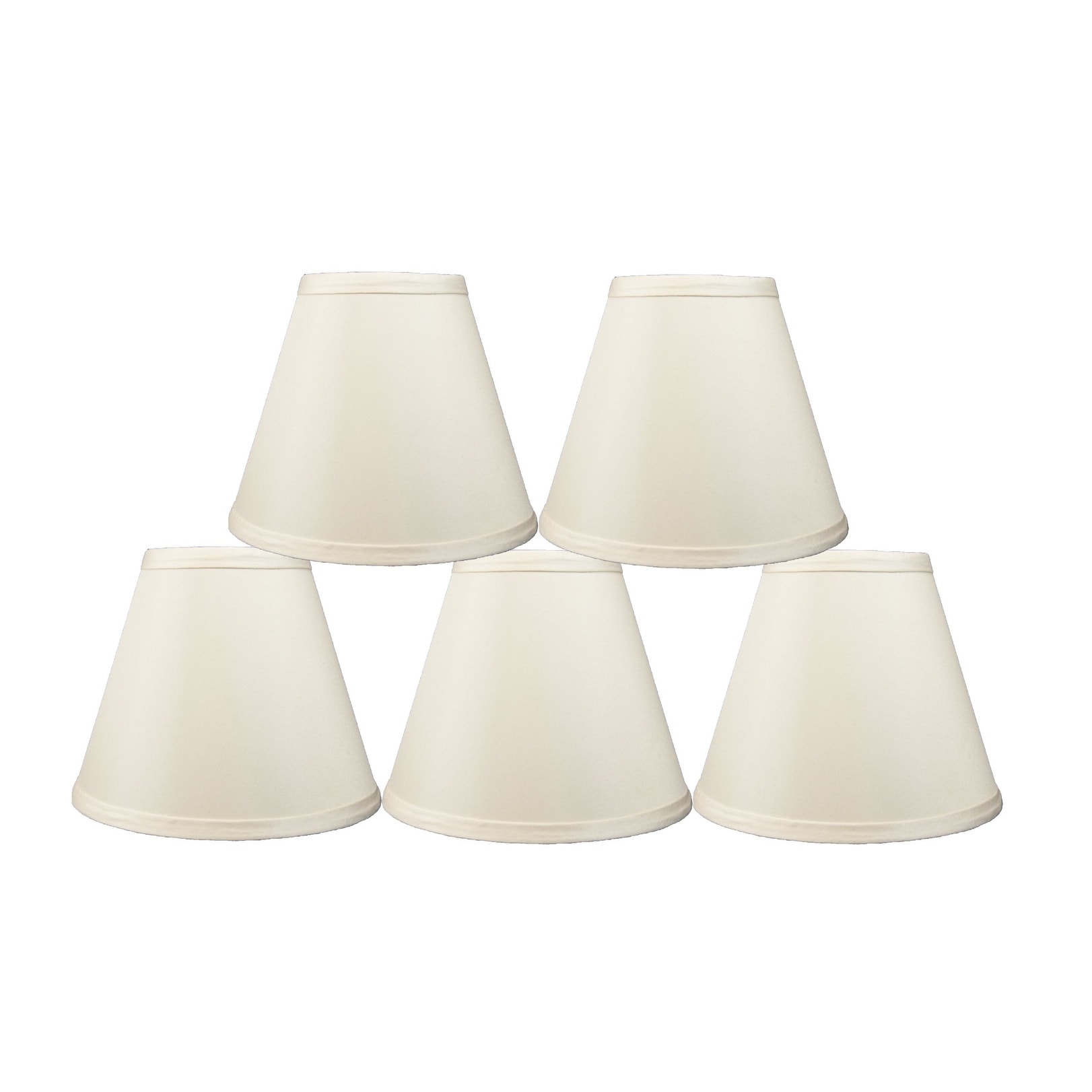 Satin Chandelier Mini Lamp Shade 6-inch, Hardback, Clip On, Beige