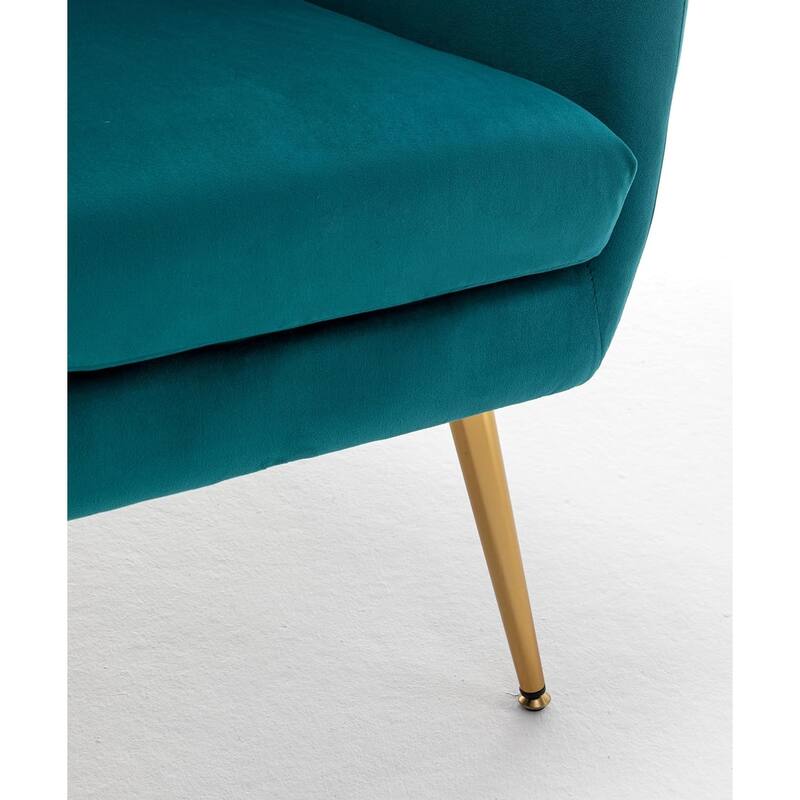 US Pride Furniture Modern Accent Chair with Ergonomic High Wingback Microfiber Upholstered Armchair with Metal Legs