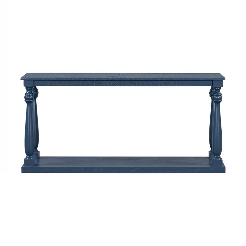 Console Table - Space-Saving Design with Lower Shelf and Four Solid Wood Tapered Legs, Modern Narrow Entryway Table for Entry
