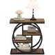 preview thumbnail 27 of 46, Industrial 4-tier Wood Narrow Side End Table with Storage Shelves