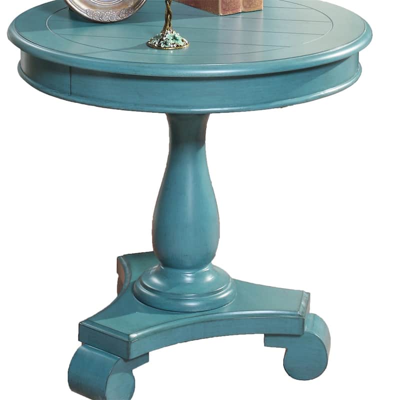 Round Wood Pedestal Side Table