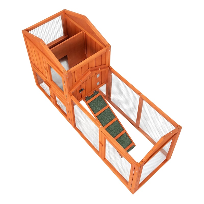 61" Fir Wood Outdoor Garden Cage with Lightweight Strong Wire Panels for Small Animal