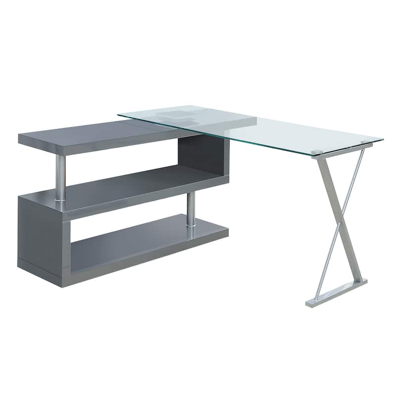 Marisa Contemporary 59-inch Metal Convertible Computer Desk by Furniture of America
