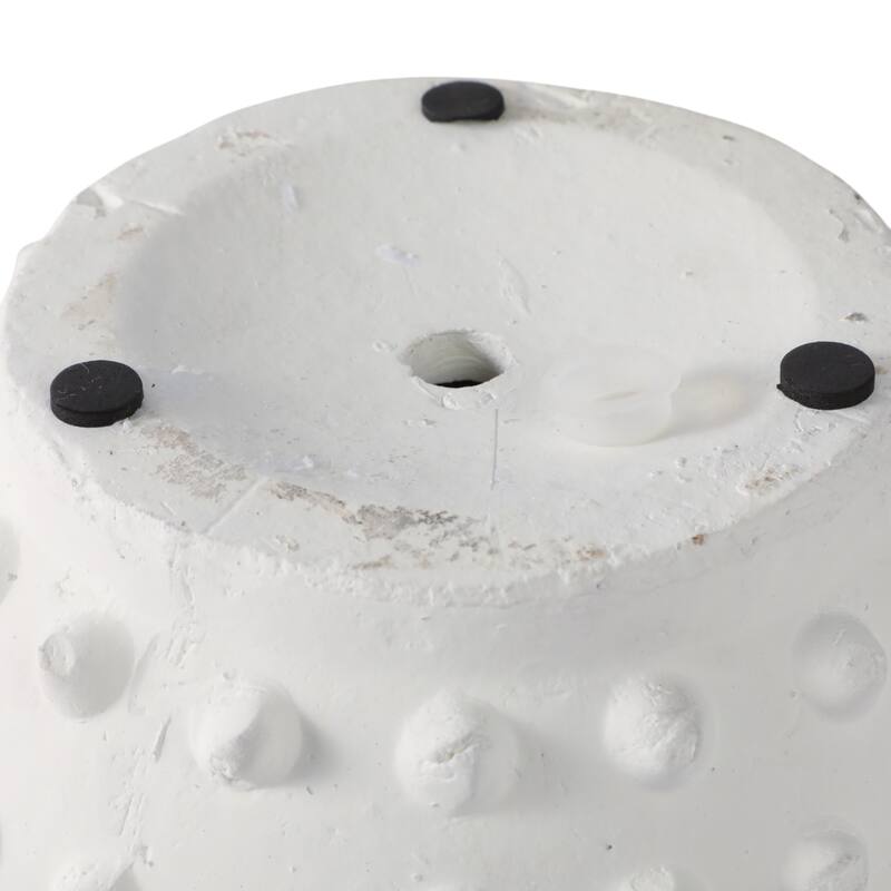 Terracotta Planter Raised Dot Texture for Home Garden Use - 6" White - 8" x 8" x 6"