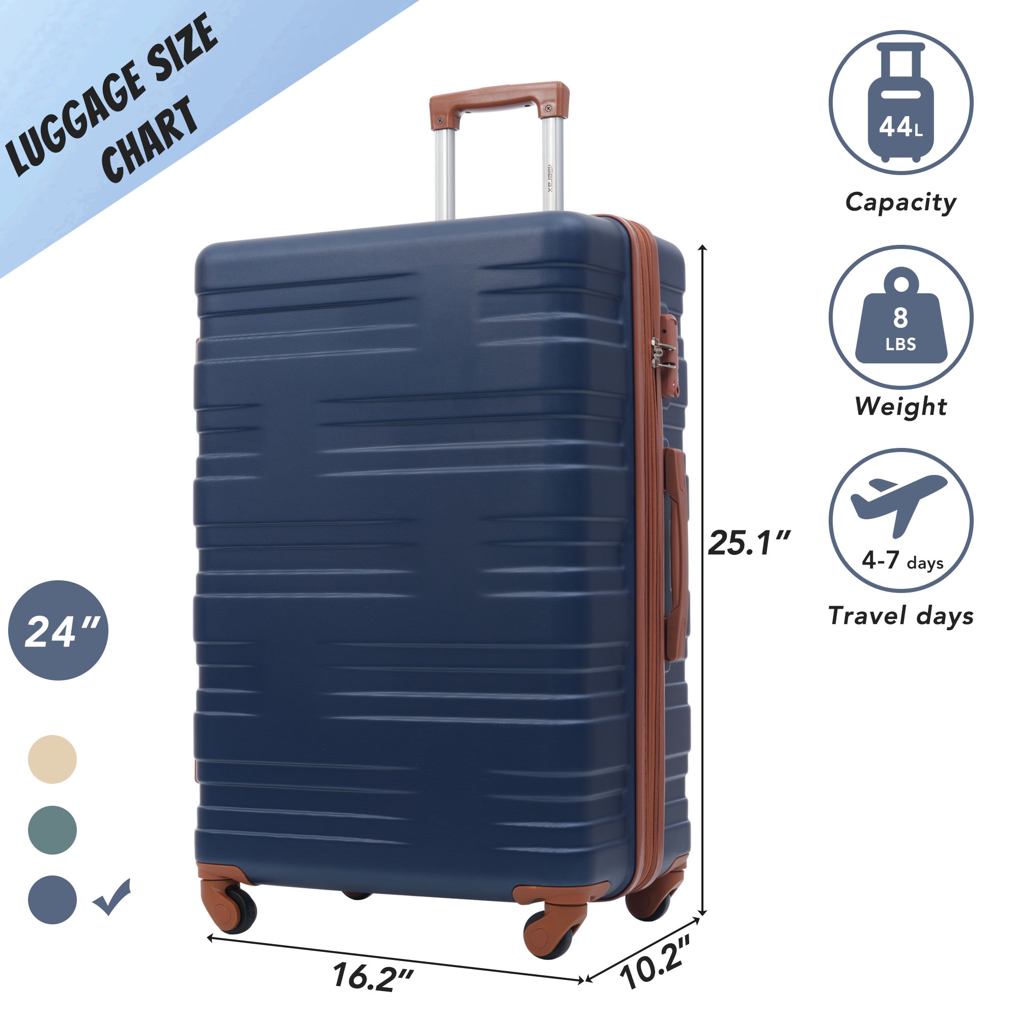 Luggage with TSA Lock Spinner Wheels Hardside Expandable Travel Suitcase Carry