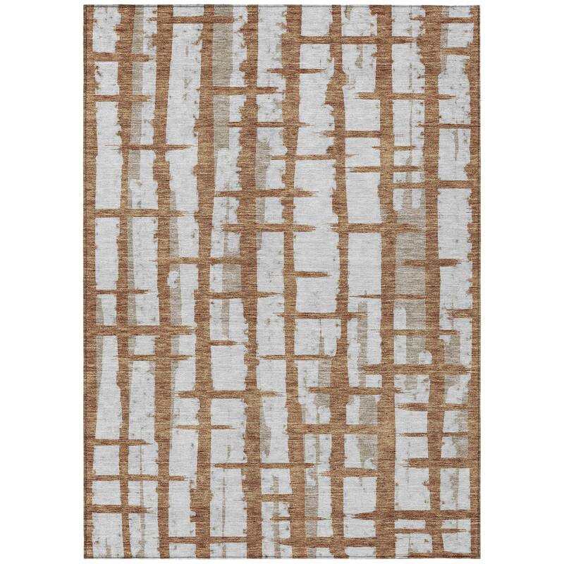 HomeRoots Striped Transitional Rectangle Outdoor Rug