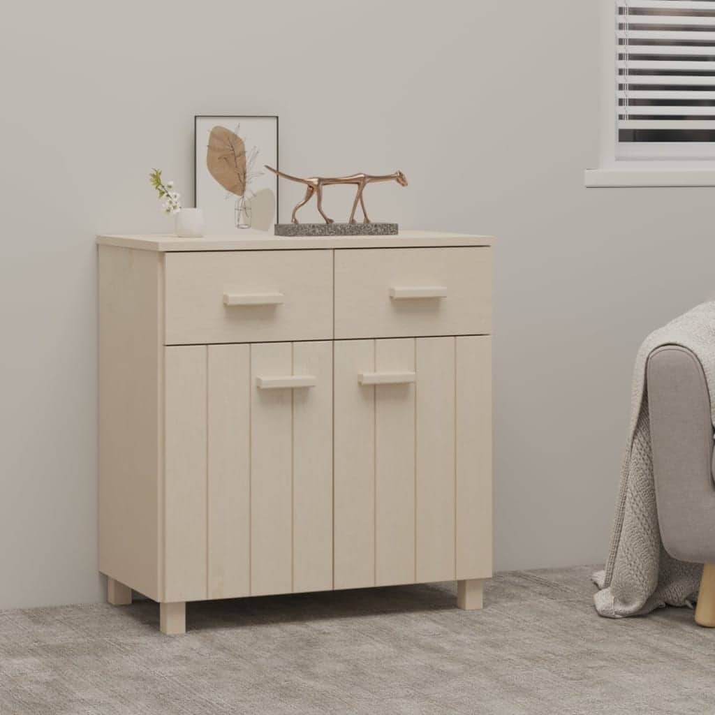 vidaXL Sideboard Buffet Console Cabinet with Storage HAMAR Solid Wood Pine - 31.1"x15.7"x31.5"