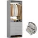 preview thumbnail 14 of 81, Cimly Closet System with Wood Drawers and Hanging Rods, Organizer Wardrobe for Walk-in and Reach-in Closet