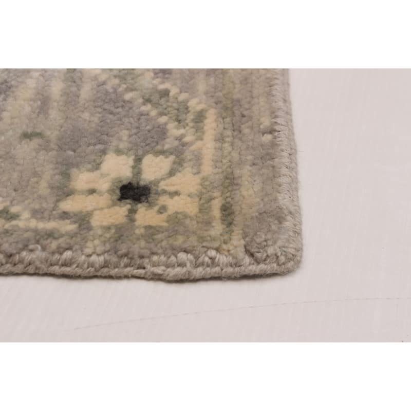 ECARPETGALLERY Hand-knotted Modern Oushak Light Grey Wool Rug - 7' 11" x 8' 11"