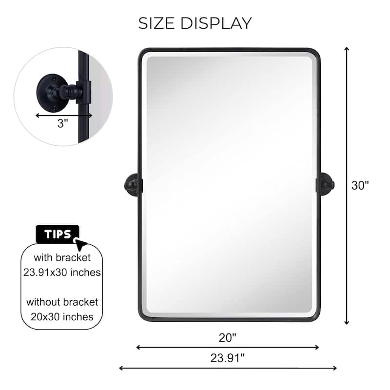 TEHOME Woodvale Rectangle Vertical Metal Wall Mirrors