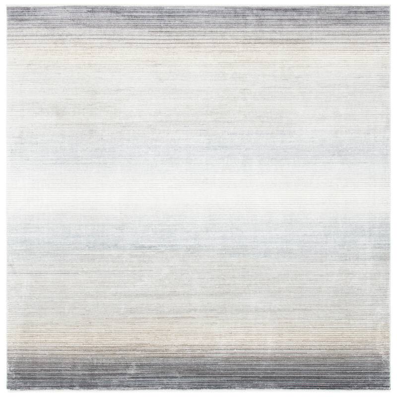 SAFAVIEH Dream Shakuntla Ombre Viscose Rug - 6'7" Square - Grey/Ivory