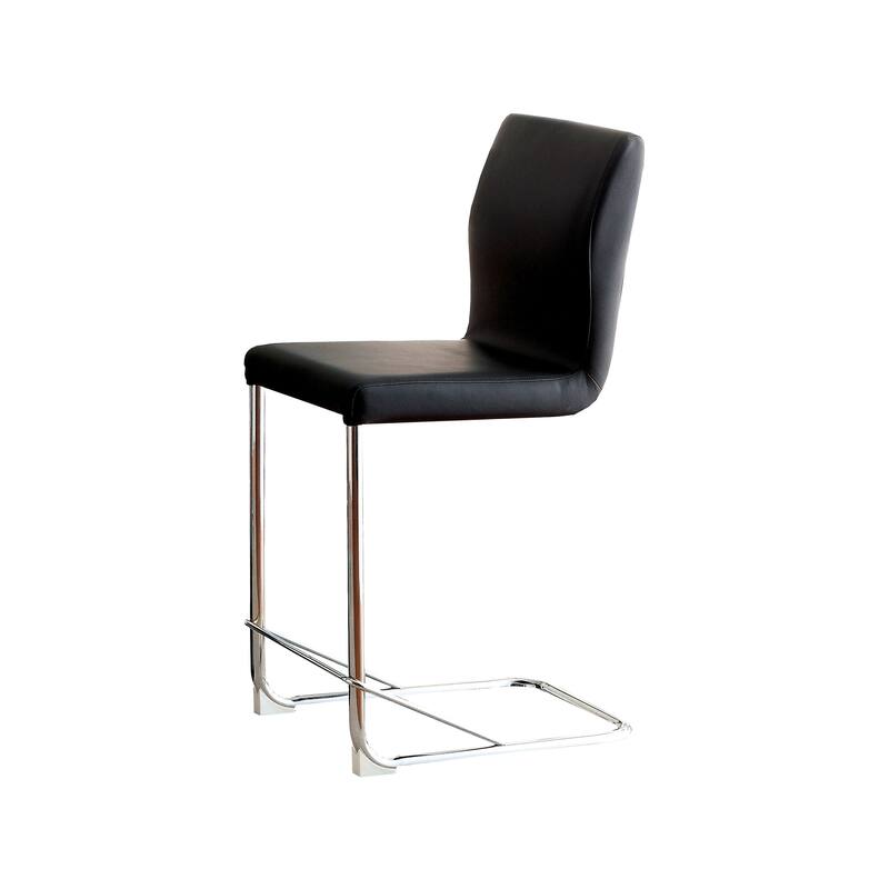 Raji Modern Faux Leather Counter Height Stools (Set of 2) by Furniture of America - Black