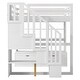 preview thumbnail 5 of 11, Full Loft Bed with Desk & Shelves, 2 Drawers, Storage Staircase, White
