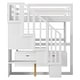preview thumbnail 5 of 6, Full Size Loft Bed with Stairs and Desk, Solid Wood Loft Bed Frame with Storage Shelves, 2 Drawers, Storage Staircase, White