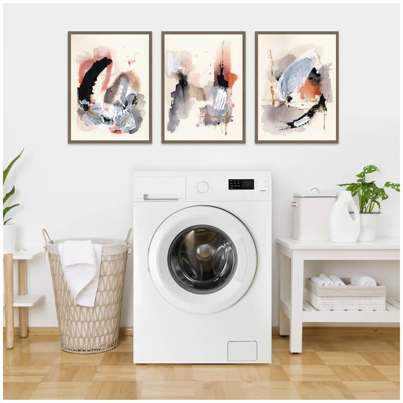 Kate and Laurel Sylvie Urban Wanderer 1, 3 and 4 Framed Canvas Art Set by Xizhou Xie