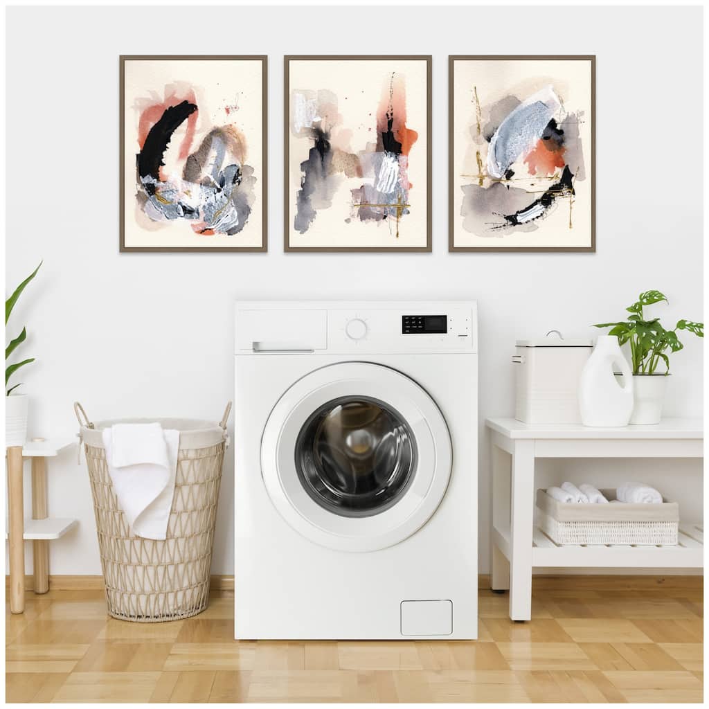 Kate and Laurel Sylvie Urban Wanderer 1, 3 and 4 Framed Canvas Art Set by Xizhou Xie