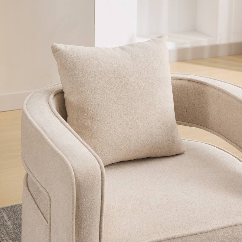 Swivel Accent Open Back Chair Modern Comfy Sofa Chair With Weathered Base For Nursery Bedroom Living Room Hotel Office