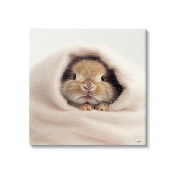 slide 2 of 12, Stupell Baby Bunny in Blanket Canvas Wall Art Design by Roozbeh 17 x 17