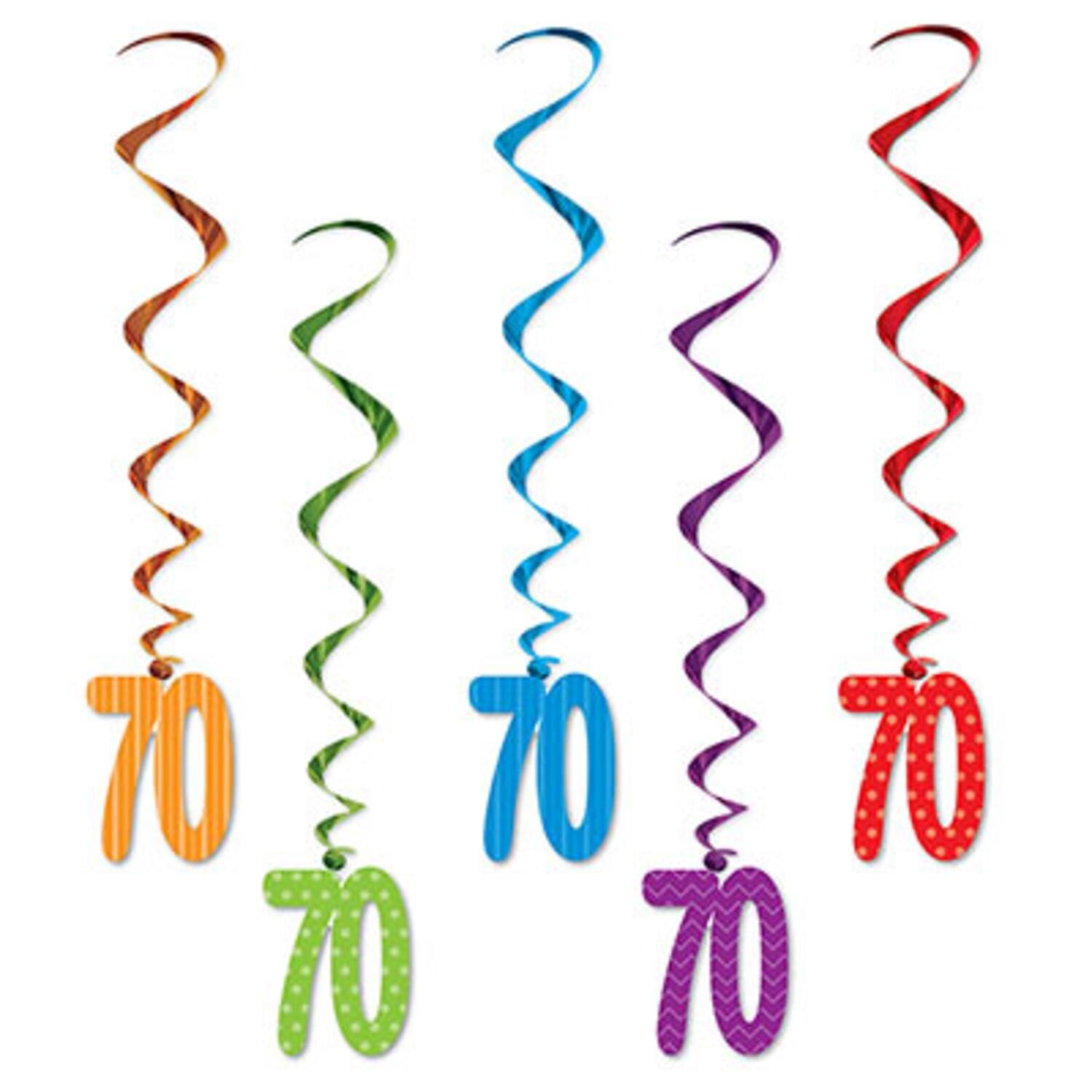 Shop Club Pack Of 30 Multi Color 70 Metallic Whirls Hanging