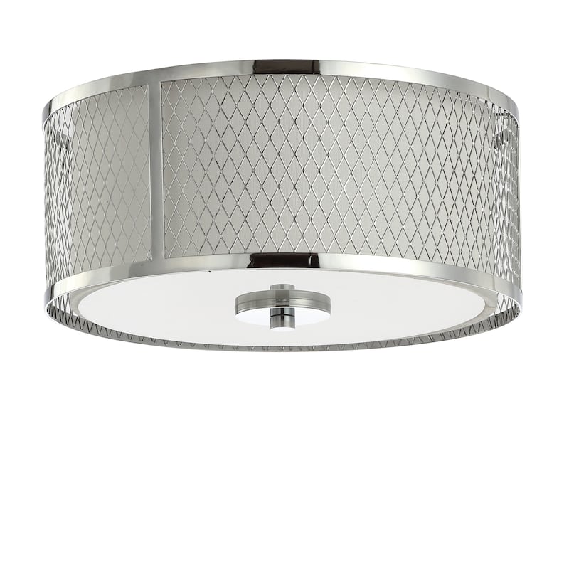 SAFAVIEH Lighting Belizanda Chrome Led Flush Mount - Chrome/White - 12Wx12Dx6H