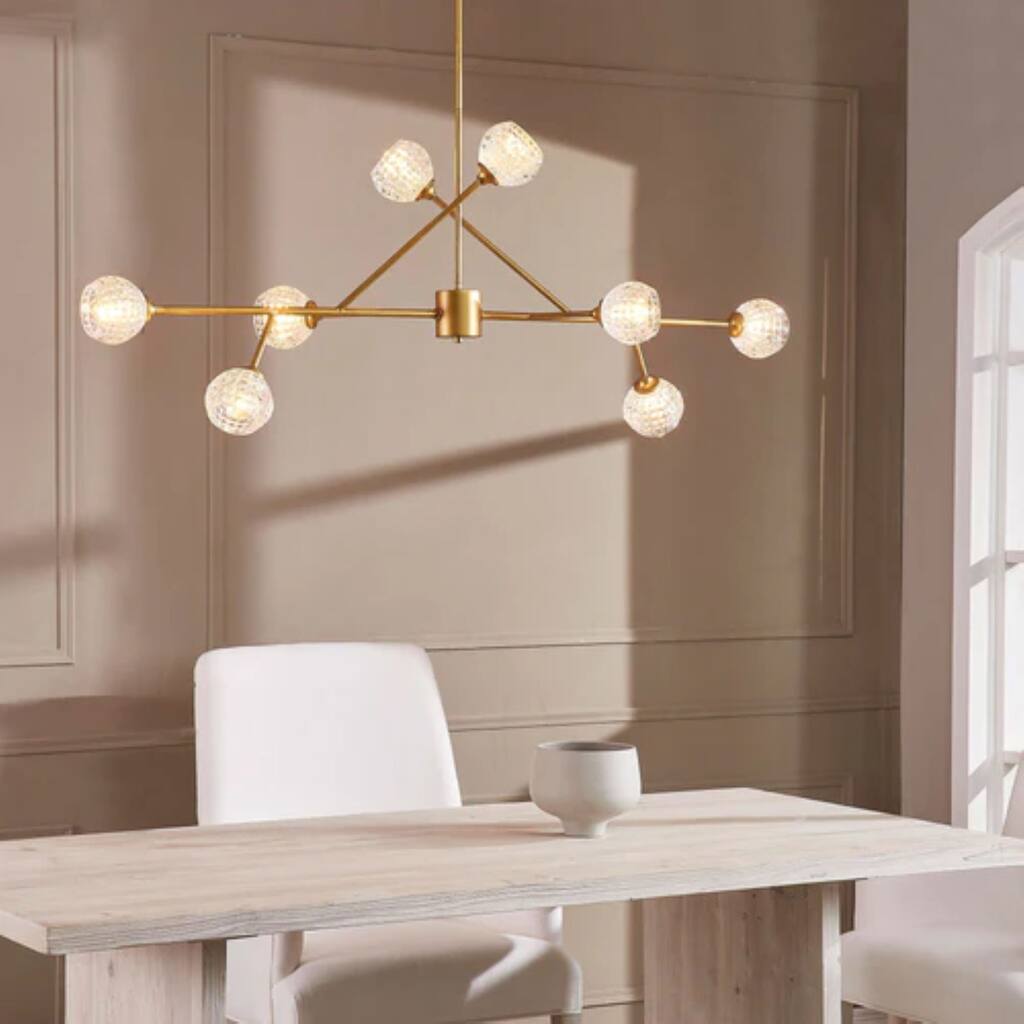 8 - Lights Diamond Cut Shades Chandelier Pendant Ceiling Light Fixture ...