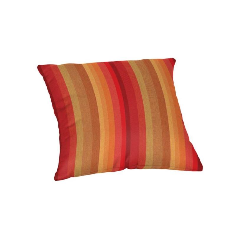 Sunbrella Stripe Fabric 1-Piece Indoor/Outdoor Square Throw Pillow, 18"W x 18"L
