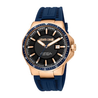 Roberto Cavalli by Franck Muller Men RV1G182P0041 Swiss Quartz Watch - Two-Tone
