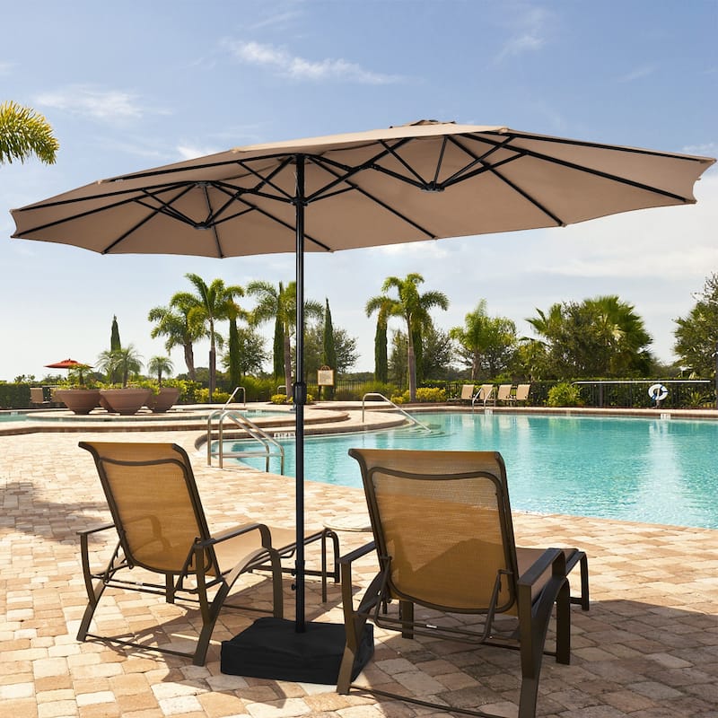 Costway 15FT Double-Sided Twin Patio Umbrella Outdoor Market with - See Details