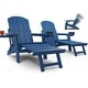 preview thumbnail 2 of 52, WINSOON Set of 2 HIPS Folding Adirondack Chair with Adjustable Backrest and Retractable Ottoman Navy Blue