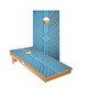 preview thumbnail 1 of 3, Blue Panel Wood Cornhole Boards NO Bags - Add Board Lights