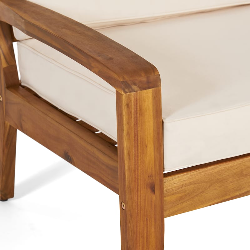 Roomfitters Grenada Solid Acacia Wood Outdoor Club Chair with Cushions