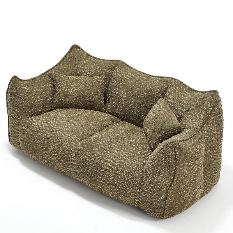Beanbag Chair with High Resilience Foam Core. The Square Recliner Sofa Is Ideal for Family Members And Friends Engaged in Games