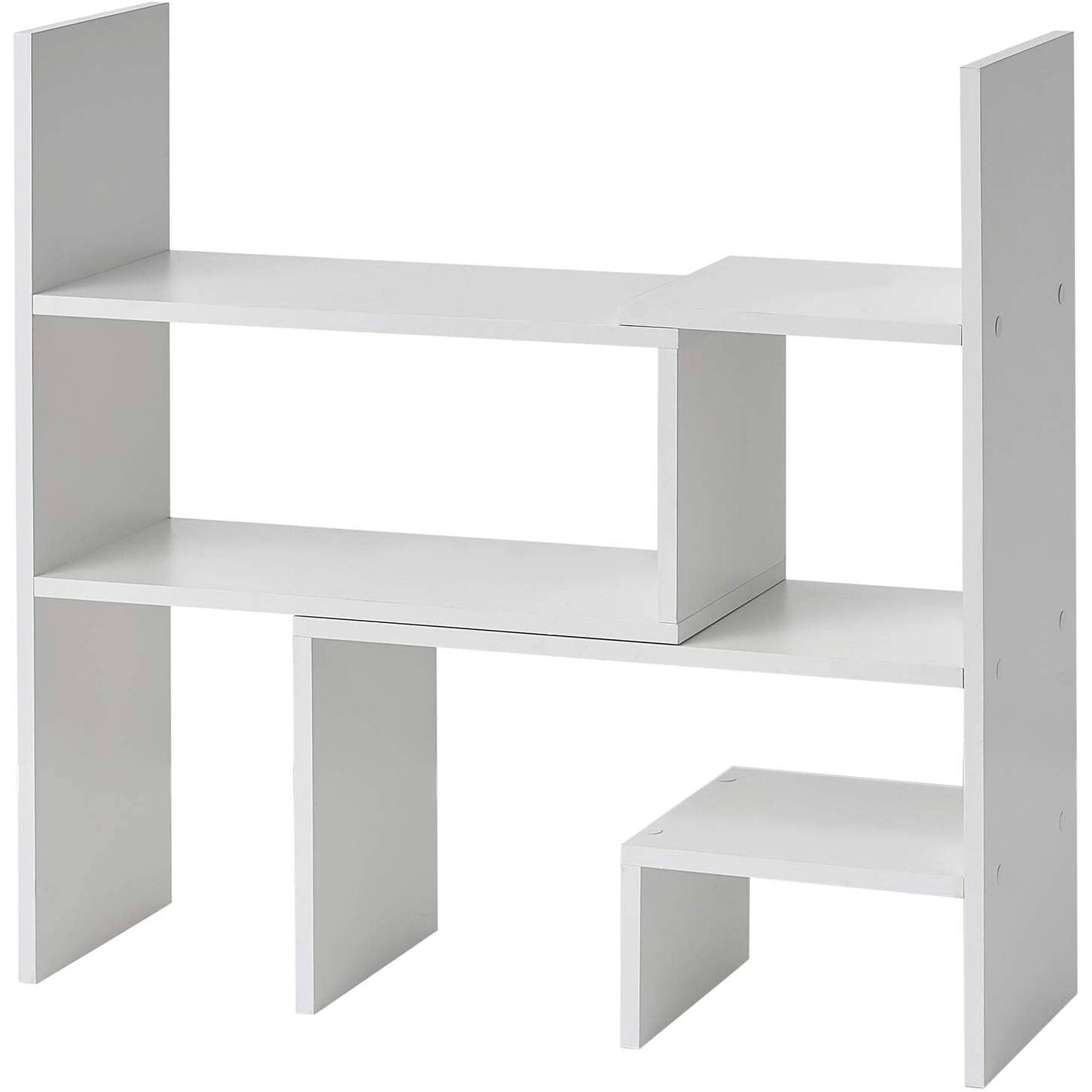 Yak About It Compact Adjustable Dorm Desk Bookshelf White Bed Bath