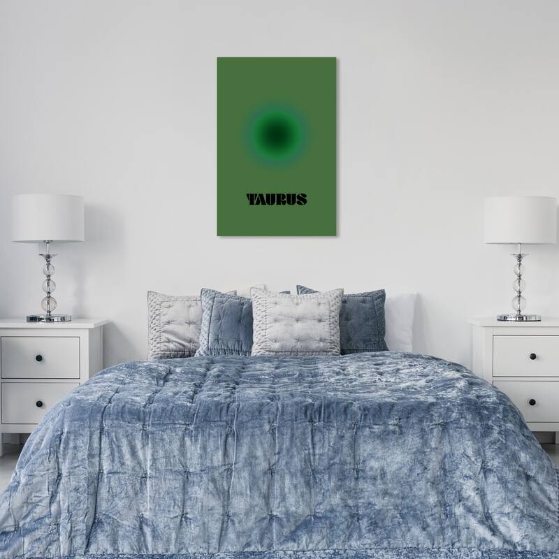 Wynwood Studio Canvas Spiritual and Religious Aura Taurus Green and Dark Green Modern & Contemporary Wall Art Canvas Print - 36 x 24