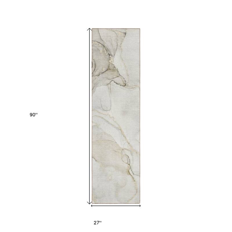 Alsiro Unique Abstract Weather Resistant Timeless Fusion Runner Outdoor Rug - 8' Runner