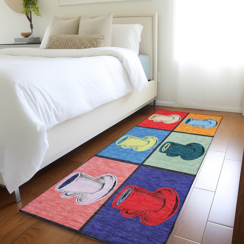 Premium Washable Super Soft Coffee Mosaic Mayfield Rug - Multi - 2' 3" x 7' 6" - Runner