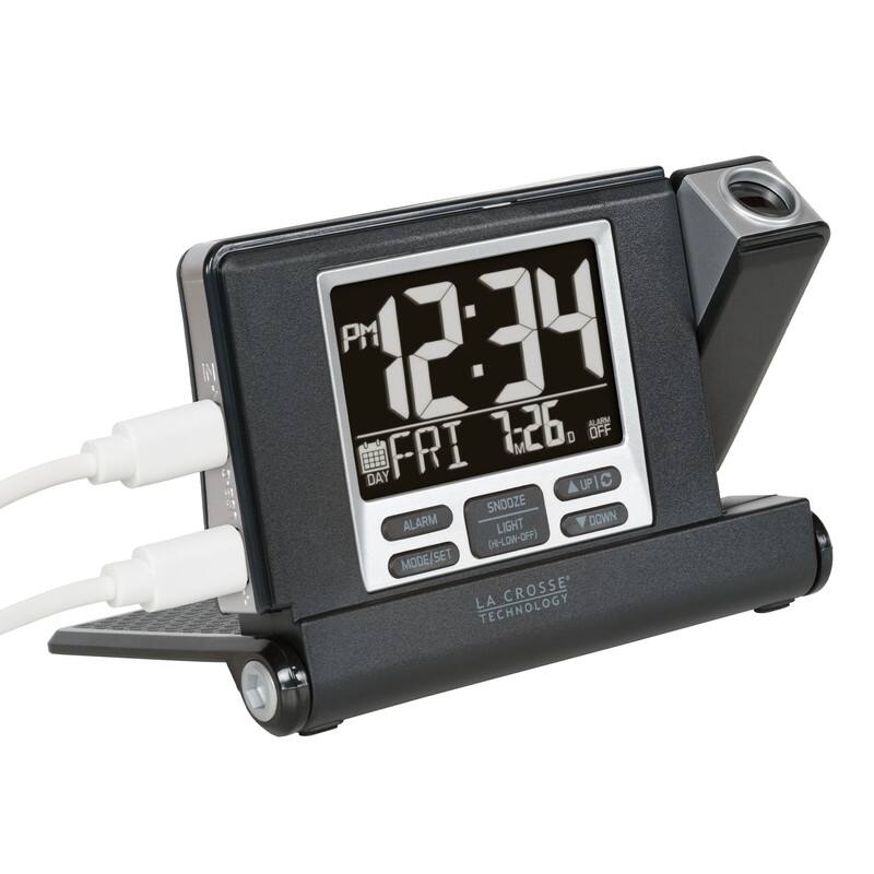 La Crosse 616A-56647-INT Digital Travel Projection Alarm w/ Fold Stand