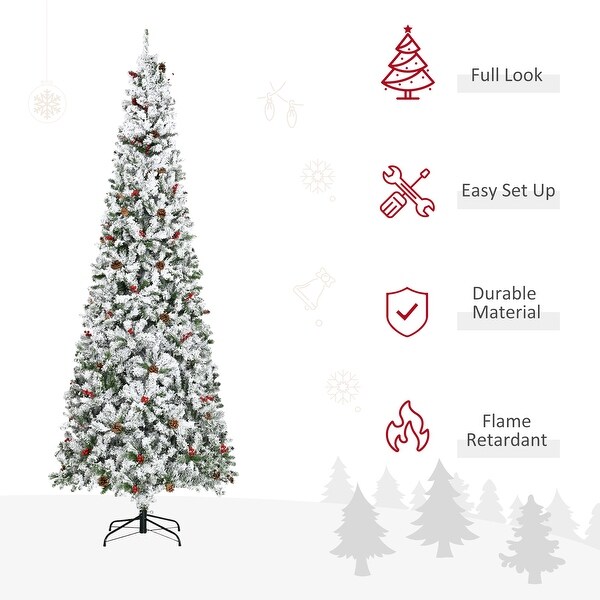 Pencil Snow Flocked Artificial Christmas Tree - On Sale
