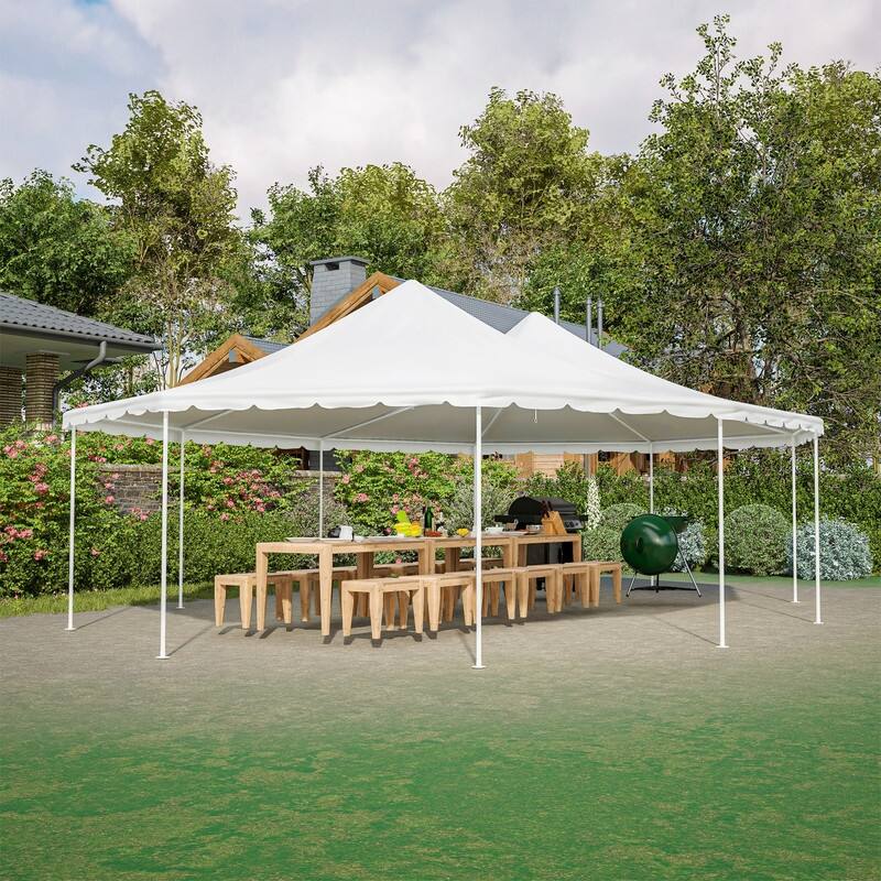 29x21ft Heavy Duty Party Tent,White Wedding and Event Canopy - 345.72”(L) x 250.8”(W) x 141.72”(H)