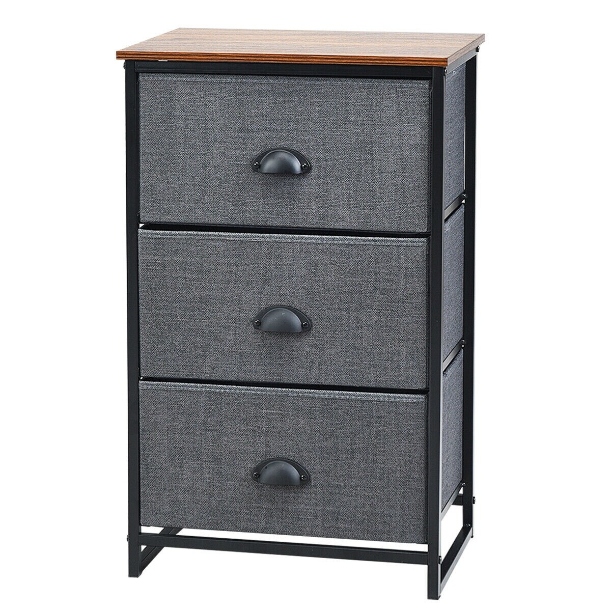 Shop Gymax 3 Drawers Nightstand Side Table Storage Tower Dresser Chest Home Office Black Overstock 28916155