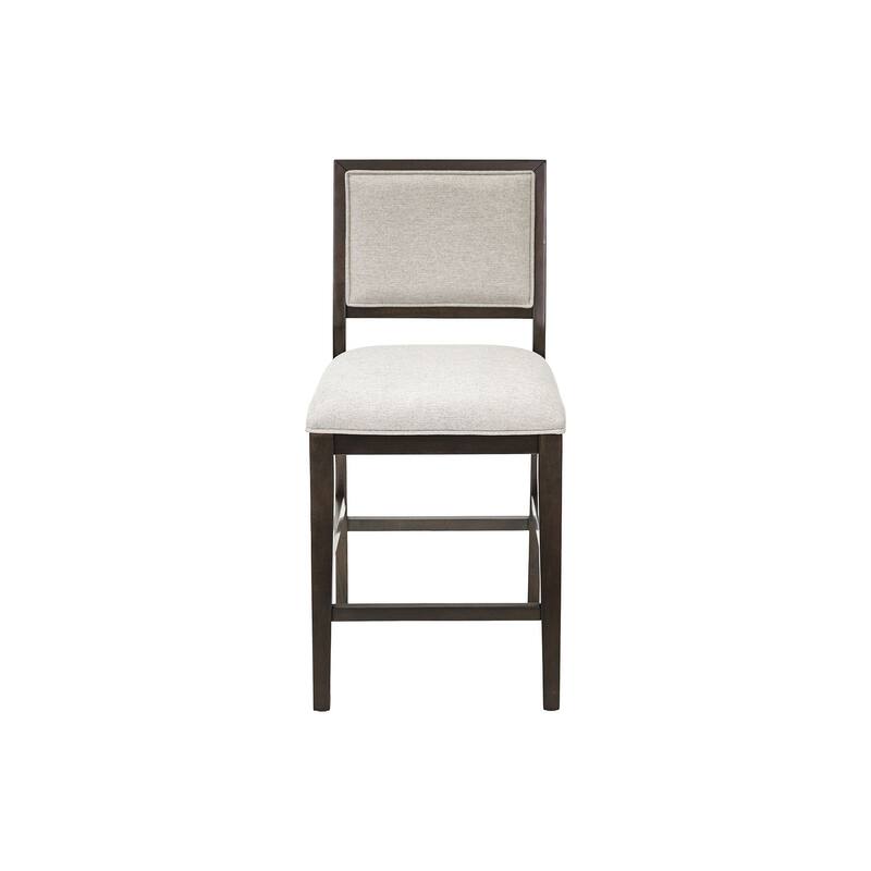 Two Wood Modern Counter Height Kitchen Chairs, Dining Seats, Black