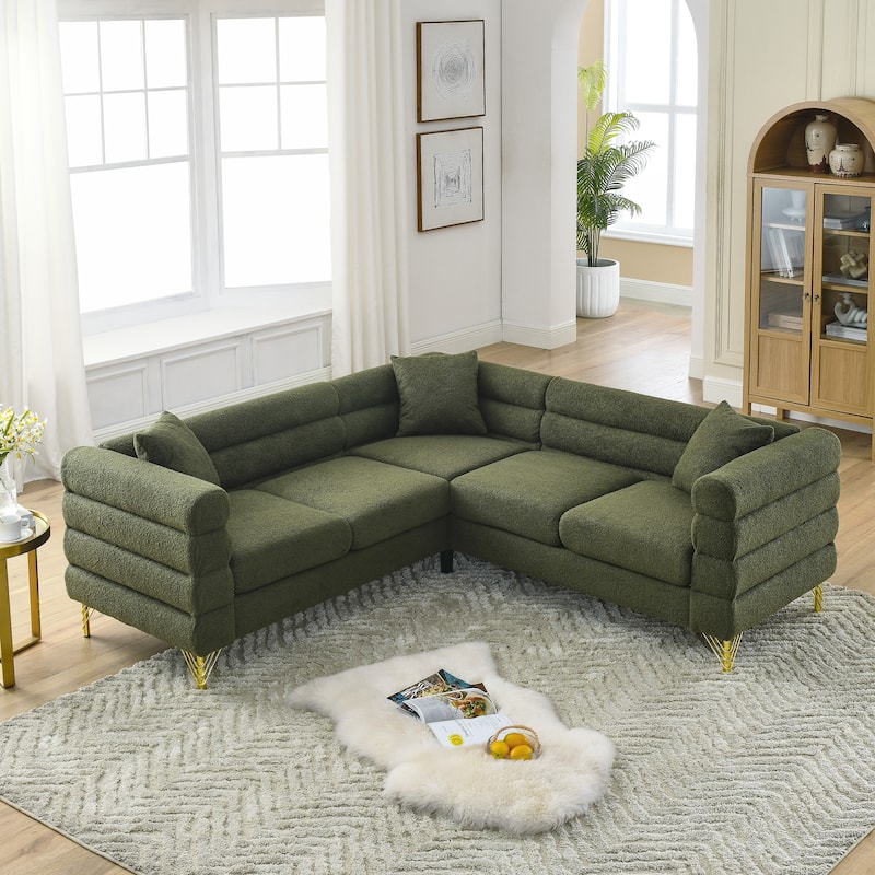 81.5" Corner Sofa Covers L-Shaped Sectional Couch 5-Seater Corner Sofas