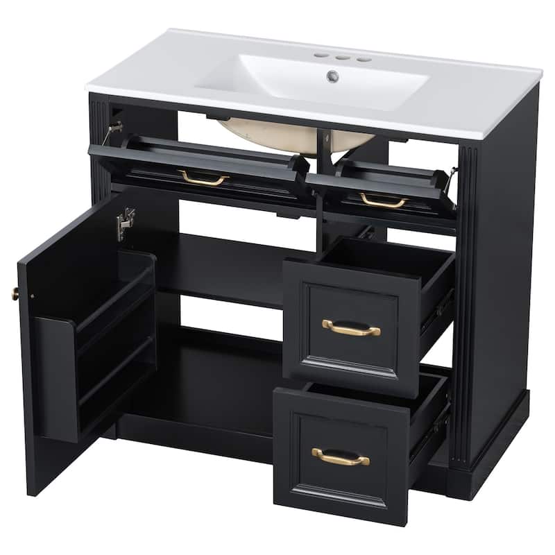 Bathroom Vanity with Sink, Cabinet with Drawers