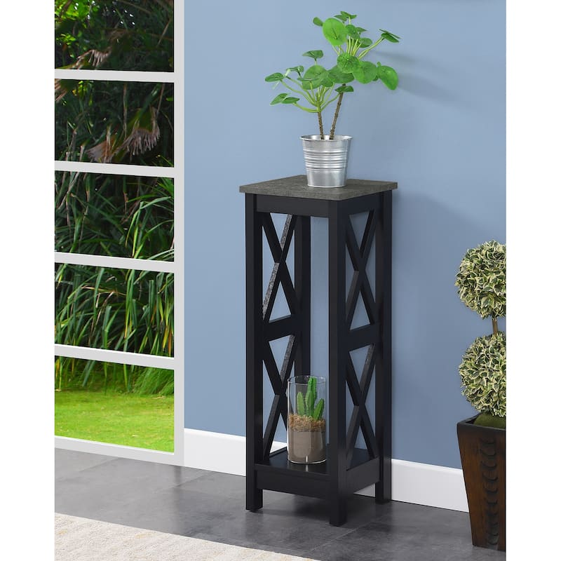 Convenience Concepts Oxford 2 Tier Tall Plant Stand - Cement/Black