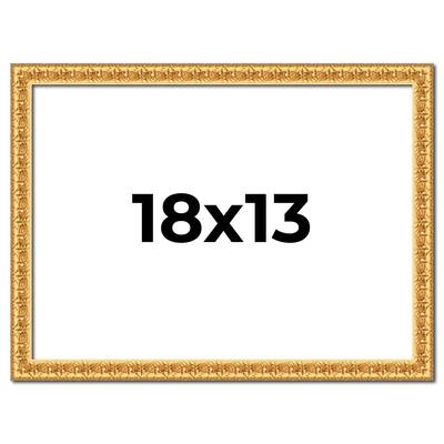 18x13 Frame Gold Real Wood Picture Frame Width 1 inches | Interior
